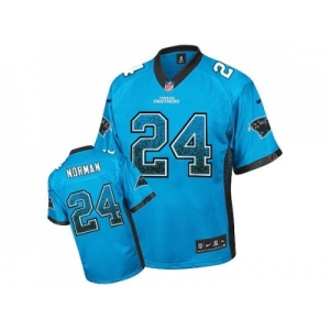 Nike Carolina Panthers #24 Josh Norman Blue JerseyS(Elite Drift Fashion)