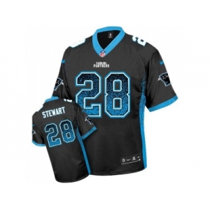 Nike Carolina Panthers #28 Jonathan Stewart Black Team Color Men''s Stitched NFL Elite Drift Fashion Jersey