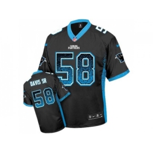 Nike Carolina Panthers #58 Thomas Davis Sr Black Team Color Men''s Stitched NFL Elite Drift Fashion Jersey