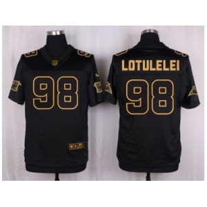 Nike Carolina Panthers #98 Star Lotulelei black Pro Line Gold Collection Jersey(Elite)