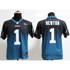 nike nfl jerseys carolina panthers #1 newton black-blue[Elite drift fashion][second version]