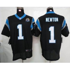 nike nfl jerseys carolina panthers #1 newton black[Elite 50th Patch]