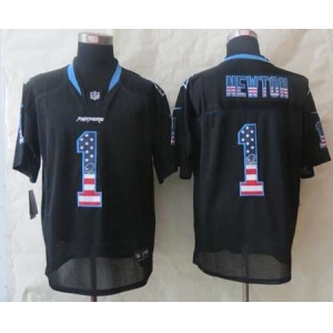 nike nfl jerseys carolina panthers #1 newton black[Elite USA flag fashion]