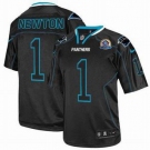 nike nfl jerseys carolina panthers #1 newton black[Elite lights out 50th Patch]