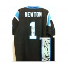 nike nfl jerseys carolina panthers #1 newton black[Elite signature]