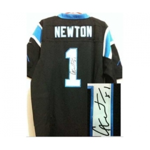 nike nfl jerseys carolina panthers #1 newton black[Elite signature]