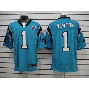 nike nfl jerseys carolina panthers #1 newton blue[Elite 50th Patch]