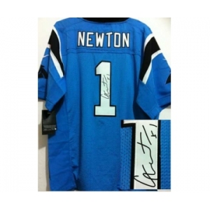 nike nfl jerseys carolina panthers #1 newton blue[Elite signature]