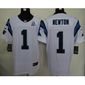 nike nfl jerseys carolina panthers #1 newton white[Elite 50th Patch]