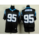 nike nfl jerseys carolina panthers #95 johnson black[Elite]