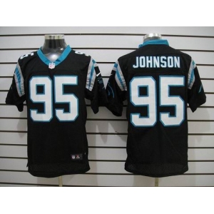 nike nfl jerseys carolina panthers #95 johnson black[Elite]