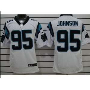 nike nfl jerseys carolina panthers #95 johnson white[Elite]