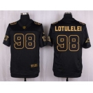 nike nfl jerseys carolina panthers #98 lotulelei black gold collection[Elite]