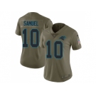 Women Nike Carolina Panthers #10 Curtis Samuel Olive Stitched NFL Limited 2017 Salute to Service Jersey