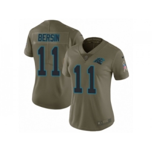 Women Nike Carolina Panthers #11 Brenton Bersin Limited Olive 2017 Salute to Service NFL Jersey