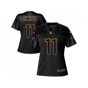 Women Nike Carolina Panthers #11 Torrey Smith Black NFL Fashion Game Jersey