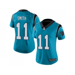 Women Nike Carolina Panthers #11 Torrey Smith Blue Stitched NFL Limited Rush Jersey