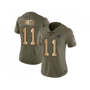 Women Nike Carolina Panthers #11 Torrey Smith Olive Gold Stitched NFL Limited 2017 Salute to Service Jersey