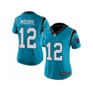 Women Nike Carolina Panthers #12 DJ Moore Blue Alternate Stitched NFL Vapor Untouchable Limited Jersey