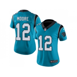 Women Nike Carolina Panthers #12 DJ Moore Blue Alternate Stitched NFL Vapor Untouchable Limited Jersey