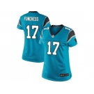 Women Nike Carolina Panthers #17 Devin Funchess Black Team Color Stitched blue Jersey