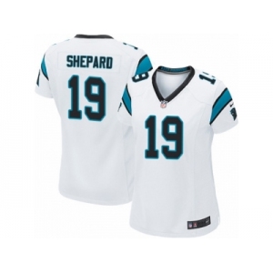 Women Nike Carolina Panthers #19 Russell Shepard Game White NFL Jersey