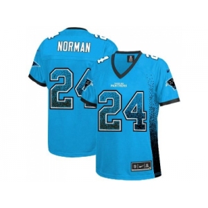 Women Nike Carolina Panthers #24 Josh Norman Blue JerseyS(Drift Fashion)