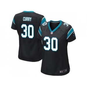 Women Nike Carolina Panthers #30 Stephen Curry Black Team Color Stitched NFL Elite Jersey