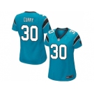 Women Nike Carolina Panthers #30 Stephen Curry Blue Alternate Stitched NFL Elite Jersey