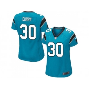 Women Nike Carolina Panthers #30 Stephen Curry Blue Alternate Stitched NFL Elite Jersey