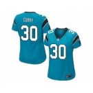 Women Nike Carolina Panthers #30 Stephen Curry Blue Alternate Stitched NFL Jersey