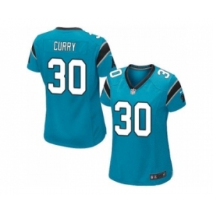 Women Nike Carolina Panthers #30 Stephen Curry Blue Alternate Stitched NFL Jersey