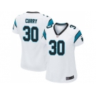 Women Nike Carolina Panthers #30 Stephen Curry White Stitched NFL Elite Jersey