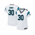 Women Nike Carolina Panthers #30 Stephen Curry White Stitched NFL Jersey