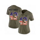 Women Nike Carolina Panthers #43 Fozzy Whittaker Limited Olive USA Flag 2017 Salute to Service NFL Jersey