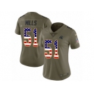 Women Nike Carolina Panthers #51 Sam Mills Limited Olive USA Flag 2017 Salute to Service NFL Jersey