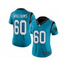 Women Nike Carolina Panthers #60 Daryl Williams Limited Blue Rush Vapor Untouchable NFL Jersey