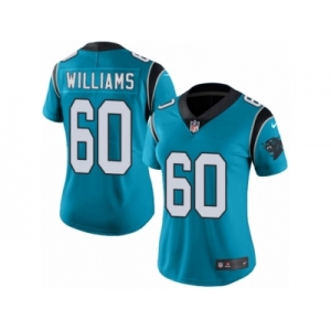 Women Nike Carolina Panthers #60 Daryl Williams Limited Blue Rush Vapor Untouchable NFL Jersey