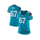 Women Nike Carolina Panthers #67 Ryan Kalil Black Team Color Stitched blue Jersey