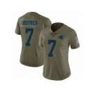 Women Nike Carolina Panthers #7 Harrison Butker Limited Olive 2017 Salute to Service NFL Jersey