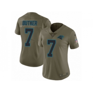 Women Nike Carolina Panthers #7 Harrison Butker Limited Olive 2017 Salute to Service NFL Jersey