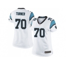 Women Nike Carolina Panthers #70 Trai Turner Black Team Color Stitched white Jersey