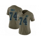 Women Nike Carolina Panthers #74 Daeshon Hall Limited Olive 2017 Salute to Service NFL Jersey