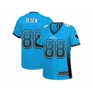 Women Nike Carolina Panthers #88 Greg Olsen Blue JerseyS(Drift Fashion)