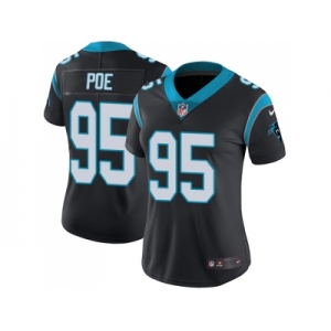 Women Nike Carolina Panthers #95 Dontari Poe Black Team Color Stitched NFL Vapor Untouchable Limited Jersey