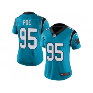 Women Nike Carolina Panthers #95 Dontari Poe Blue Alternate Stitched NFL Vapor Untouchable Limited Jersey