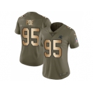 Women Nike Carolina Panthers #95 Dontari Poe Olive Gold Stitched NFL Limited 2017 Salute to Service Jersey