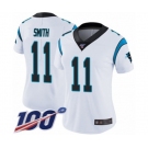 Women's Carolina Panthers #11 Torrey Smith White Vapor Untouchable Limited Player 100th Season Football Jersey