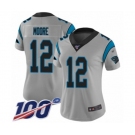 Women's Carolina Panthers #12 DJ Moore Silver Inverted Legend Limited 100th Season Football Jersey