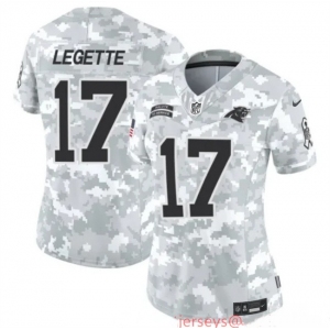 Women's Carolina Panthers #17 Xavier Legette 2024 F.U.S.E Arctic Camo Salute To Service Limited Stitched Football Jersey